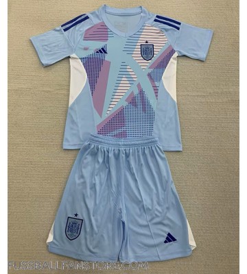 Spanien Torwart Replik Heimtrikot Kinder EM 2024 Kurzarm (+ Kurze Hosen)